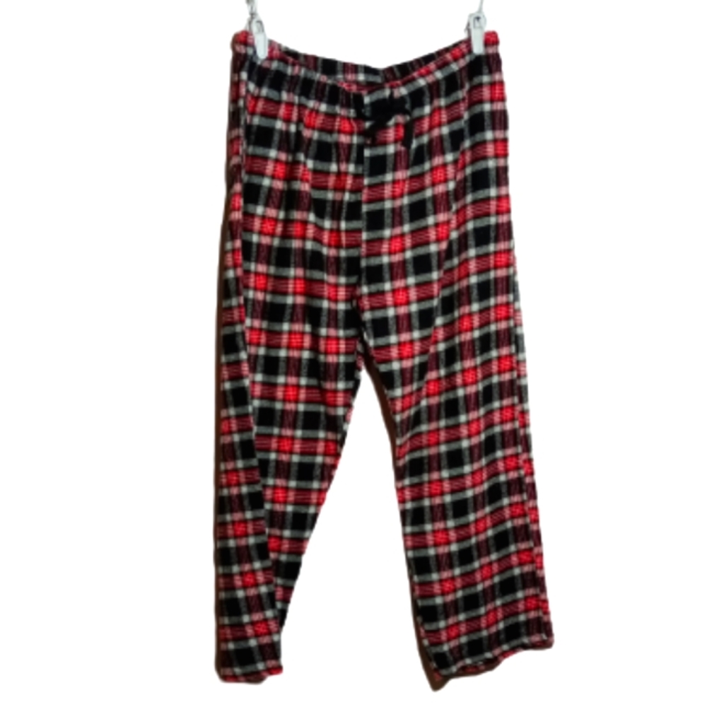 Open Trail's Men's Black Red Plaid PJ Bottoms Sz Lg
